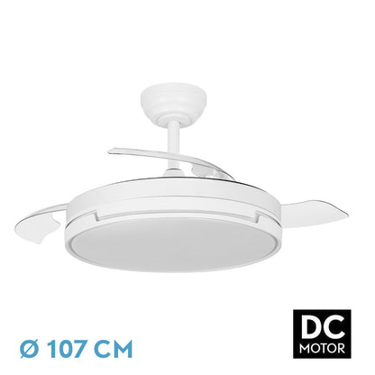 Ventilador Dc Papiro 72w Blanco 3aspas Desp.107d 6120lm 3000k4000k6500k + Control Remoto+ Memoria+ Temporizador_0