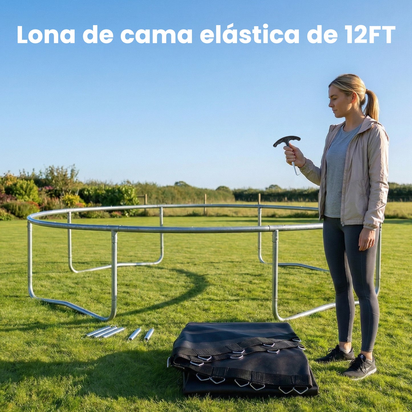 Sportnow Tapete De Repuesto Para Trampolín De 12 Pies Ø323 Cm Negro_3