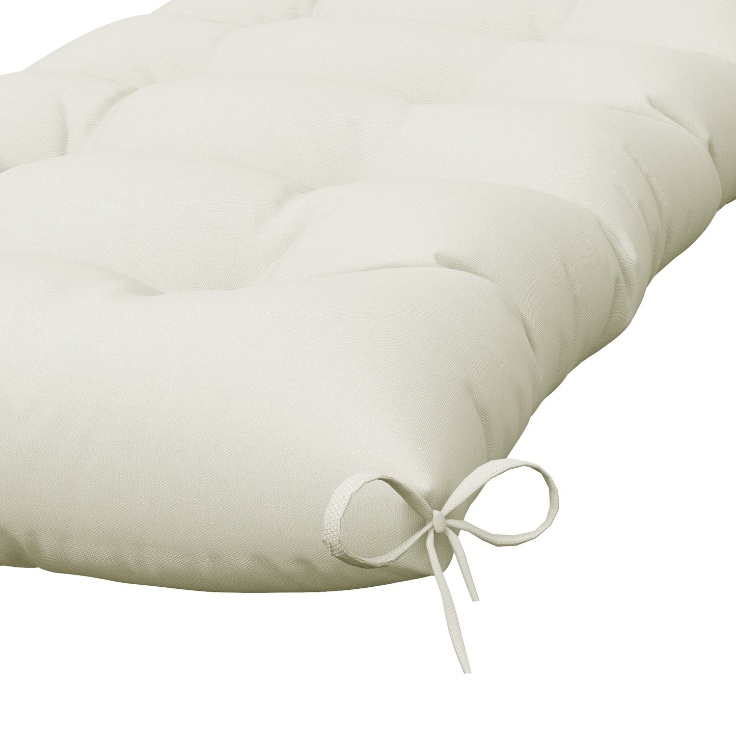 Outsunny Cojín Para Banco 128x48x8 Cm Con 2 Cordones Impermeable Crema_4