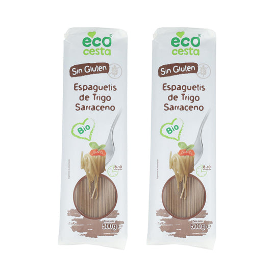 Embalagem de 2 esparguetes de trigo sarraceno sem glúten biológico Ecocesta, 500 g