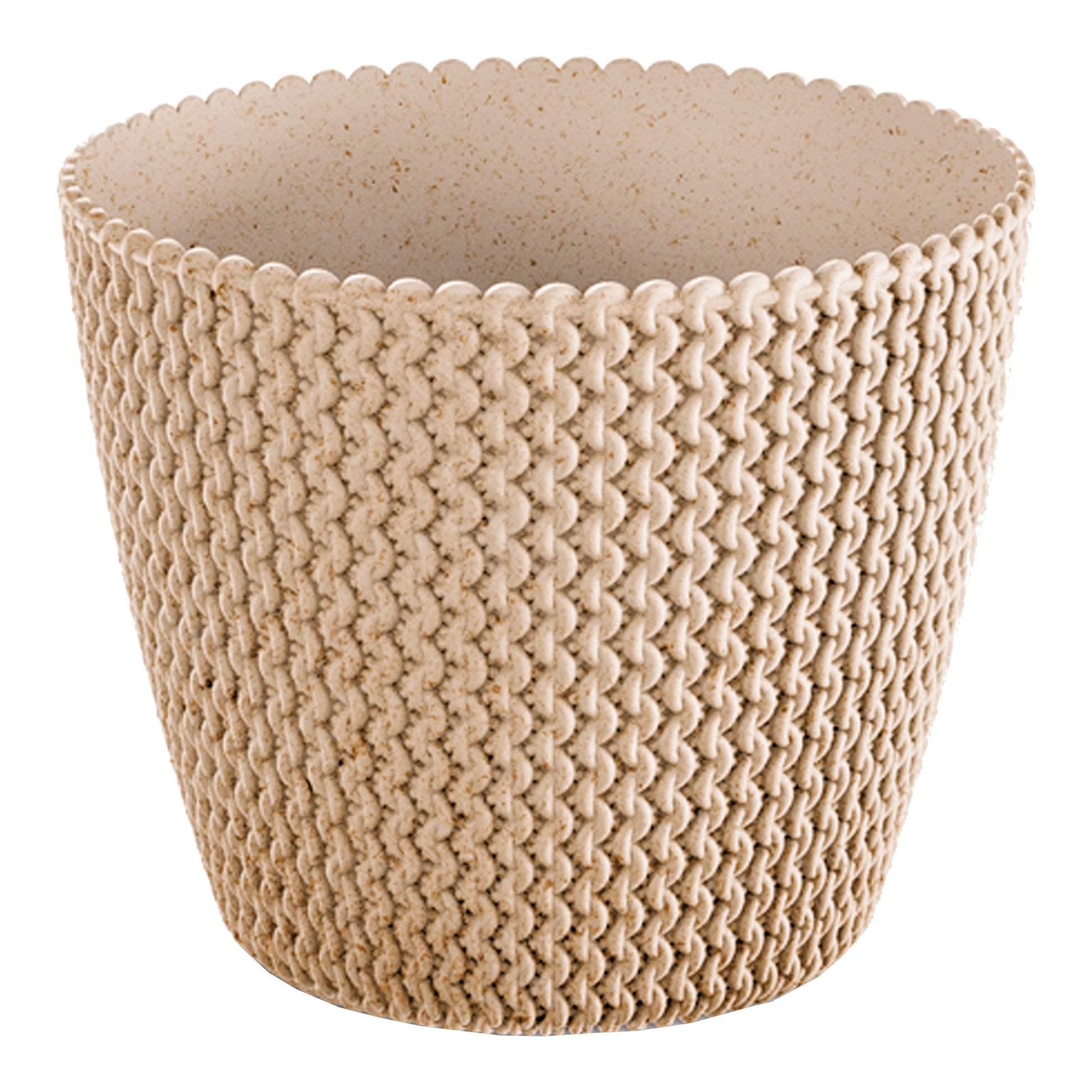 Macetero Color Ocre,sin Depósito , Colección Splofy Eco Wood De 18,7cm X 18,7cm X 15,8cm Cm, Capacidad De 3 L.