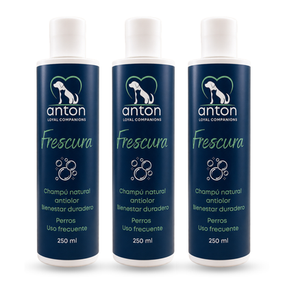 Champú natural para el control de olores en perros – Pack 3 x 250 ml_0