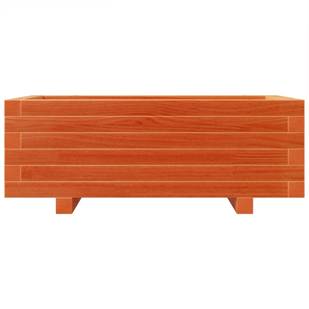 Jardinera De Madera Maciza De Pino Marrón Cera 70x40x26,5 Cm_4
