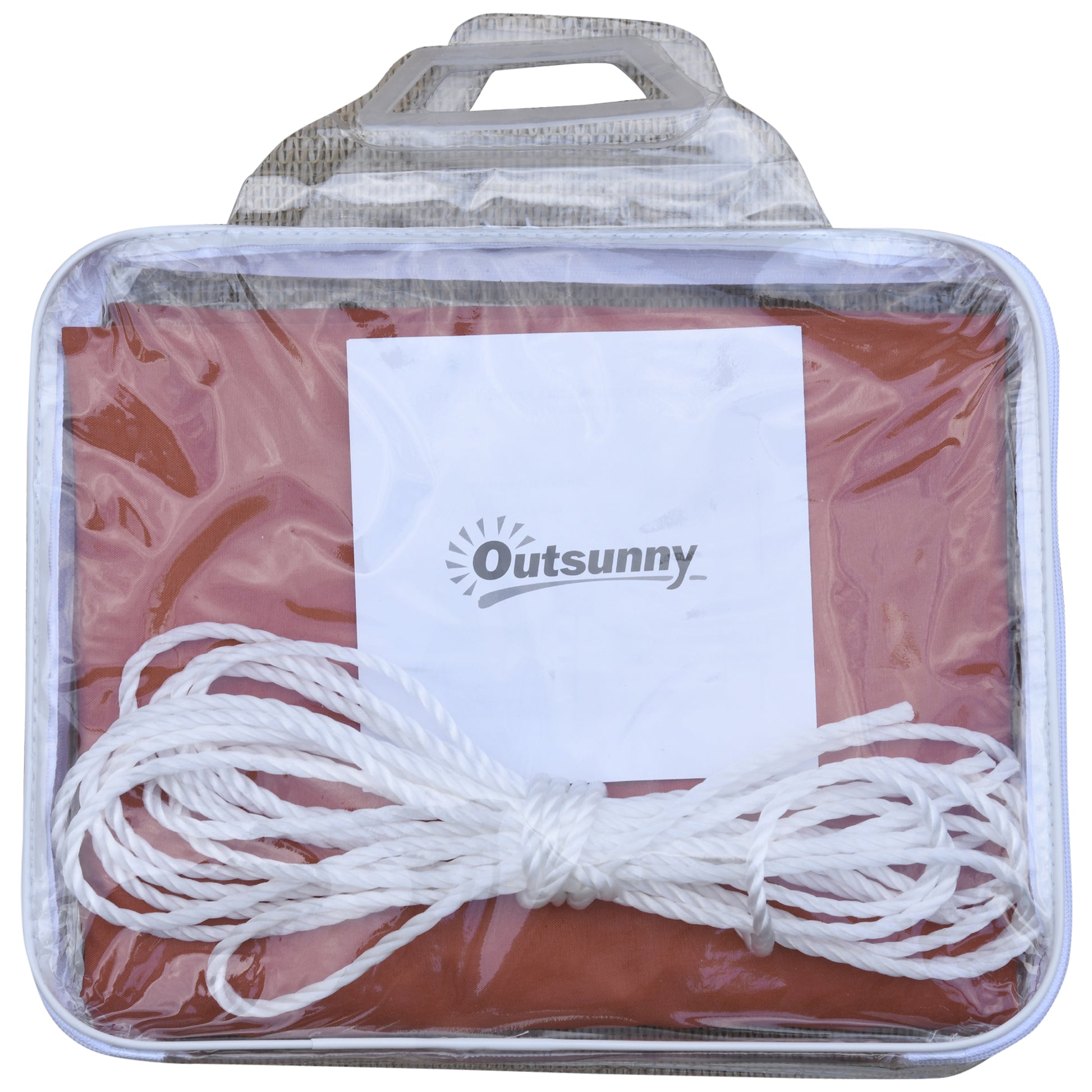 Outsunny Toldo Vela Sombrilla Parasol Triangular De Poliéster 160g/m² Naranja_4