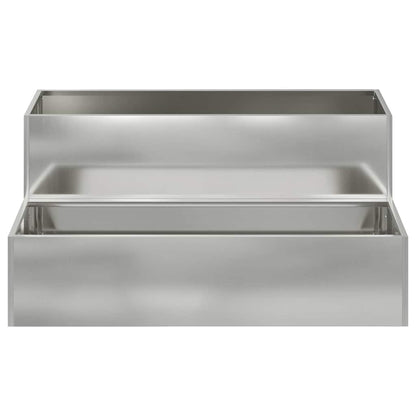 Macetero De Jardín Plateado 100 X 60 X 45 Cm Acero Galvanizado_5