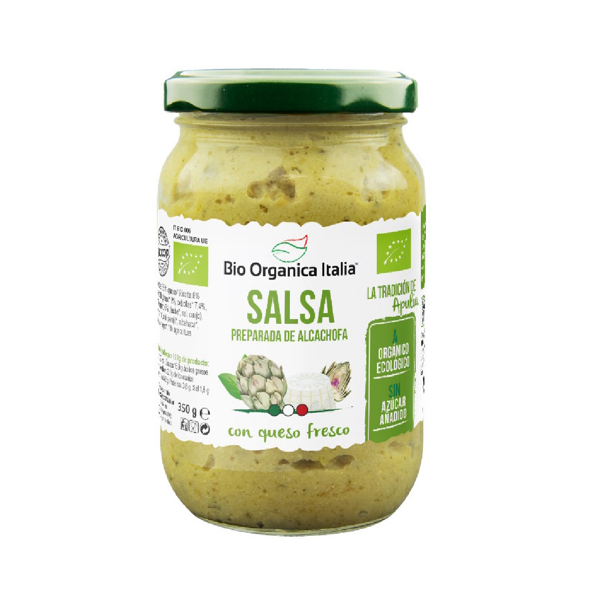Molho de Alcachofra com Queijo Italiano Fresco Biológico 350g
