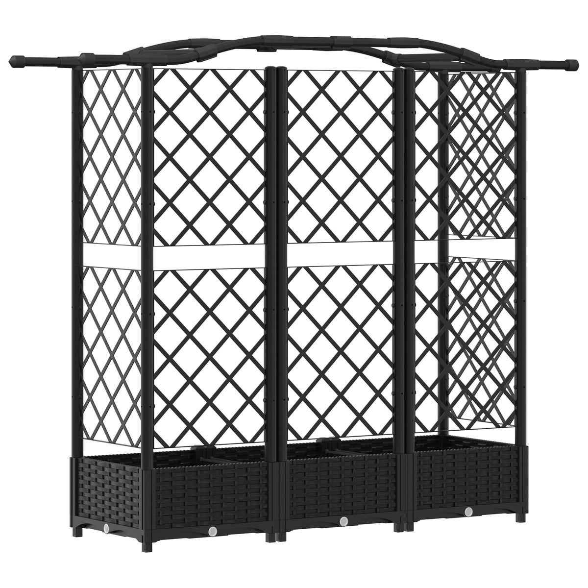 Cama Elevada Con Trellis Y Techo Negro 163 X 40 X 123 Cm Pp_4