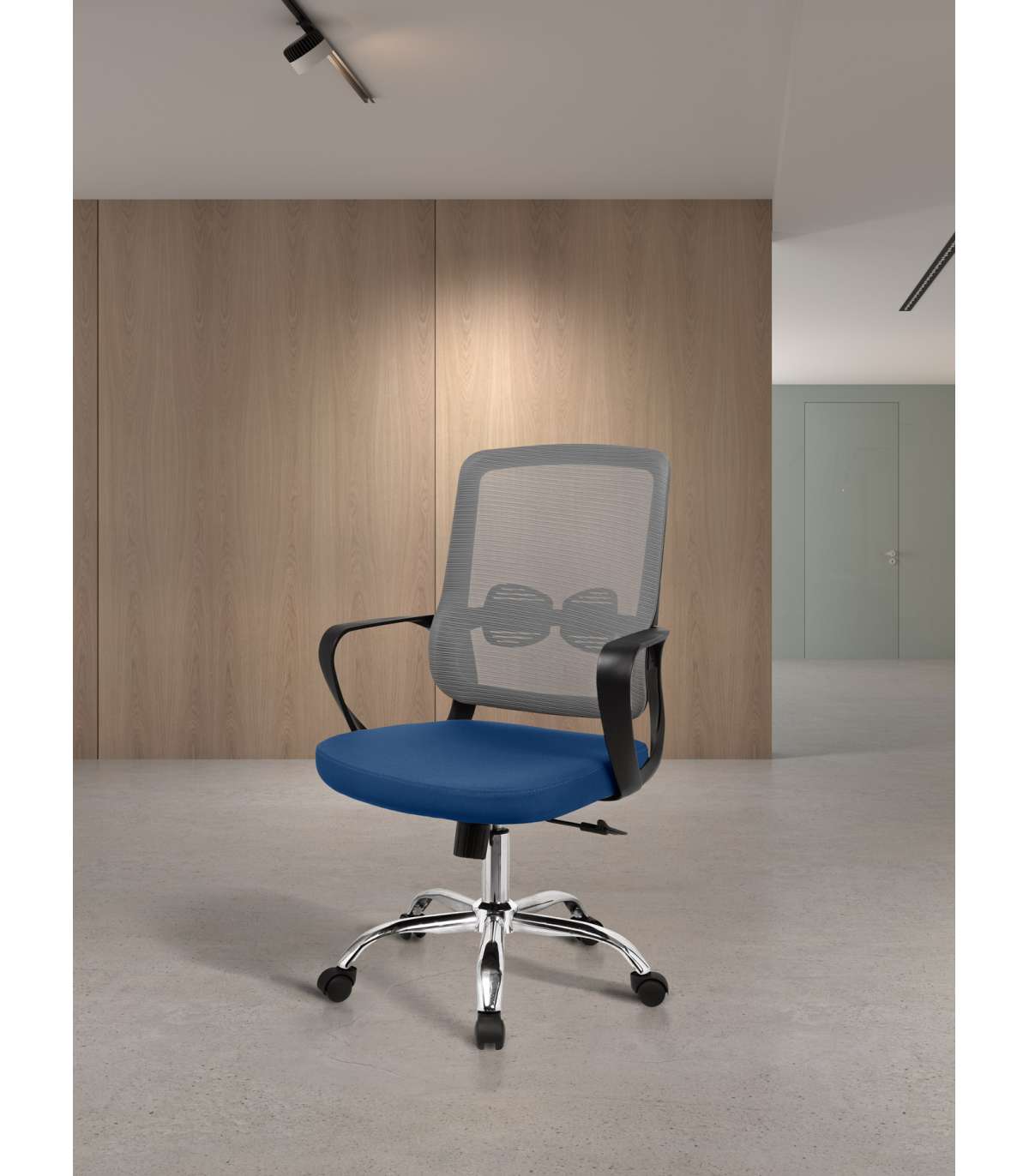 Silla Despacho Giratoria Elevable Acabado Gris/azul, 60m(ancho) 100/110cm(altura) 61cm(fon_5