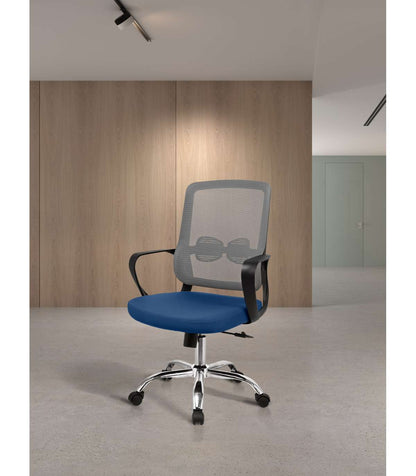Silla Despacho Giratoria Elevable Acabado Gris/azul, 60m(ancho) 100/110cm(altura) 61cm(fon_4