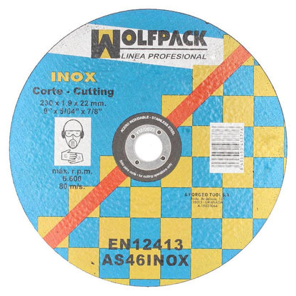 Disco Corte Abrasivo Para Acero Inoxidable 230x1,9x22,2 Mm.