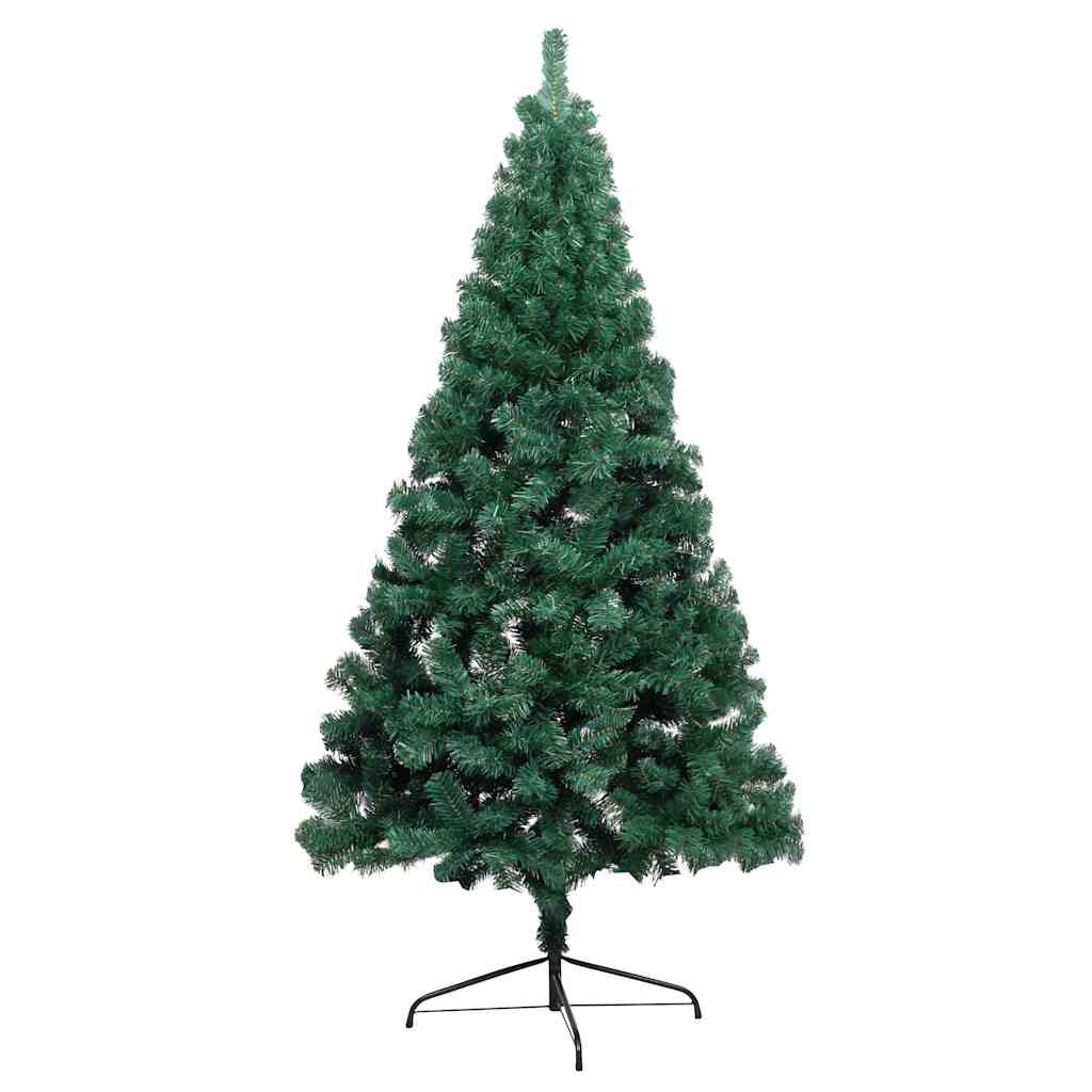 Vidaxl Medio Árbol De Navidad Con Luces Y Bolas Verde 150 Cm_3