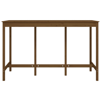 Mesa Alta De Bar Madera Maciza Pino Marrón Miel 180x80x110 Cm_1