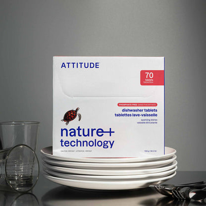 Pastilhas para máquina de lavar loiça Nature + Technology, 70 unidades