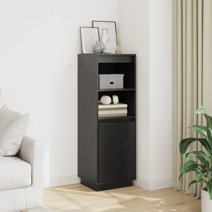 Aparador Alto De Madera Maciza De Pino Negro 37x34x110 Cm / Vetonek_1