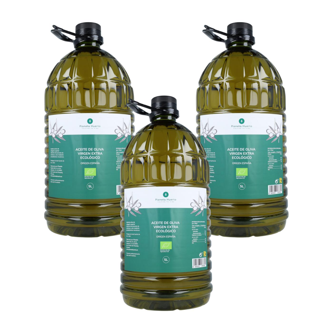 Pack de 3 Azeites Virgem Extra Planeta Huerto ECO 5 L