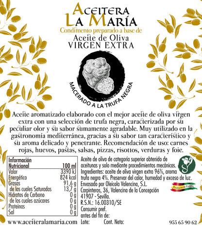 Aceite De Oliva Virgen Extra Macerado A La Trufa Negra 25 Cl Cristal_1