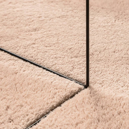Alfombra De Pelo Corto Suave Lavable Huarte Rosado 120x120 Cm / Vetonek_2