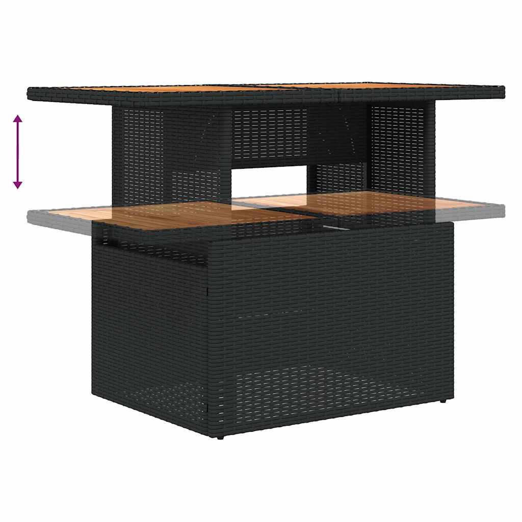 Set Sofás Jardín Y Cojines 8 Pzas Ratán Sintético Acacia Negro / Vetonek_4