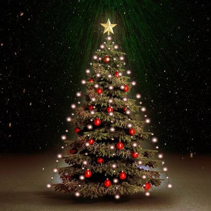 Vidaxl Red De Luces Para Árbol De Navidad 210 Led Blanco Cálido 210 Cm_1