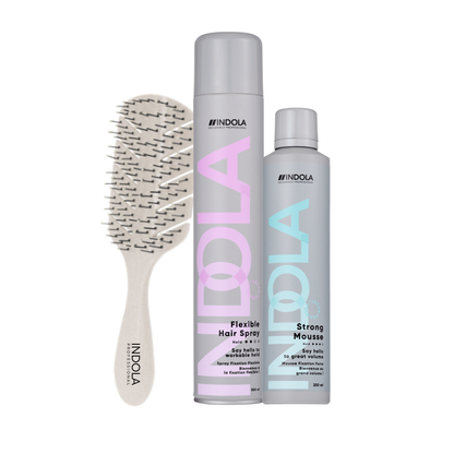 Indola Pack Styling Profesional – Laca + Espuma Fijación Duradera – 500ml + 200ml_0