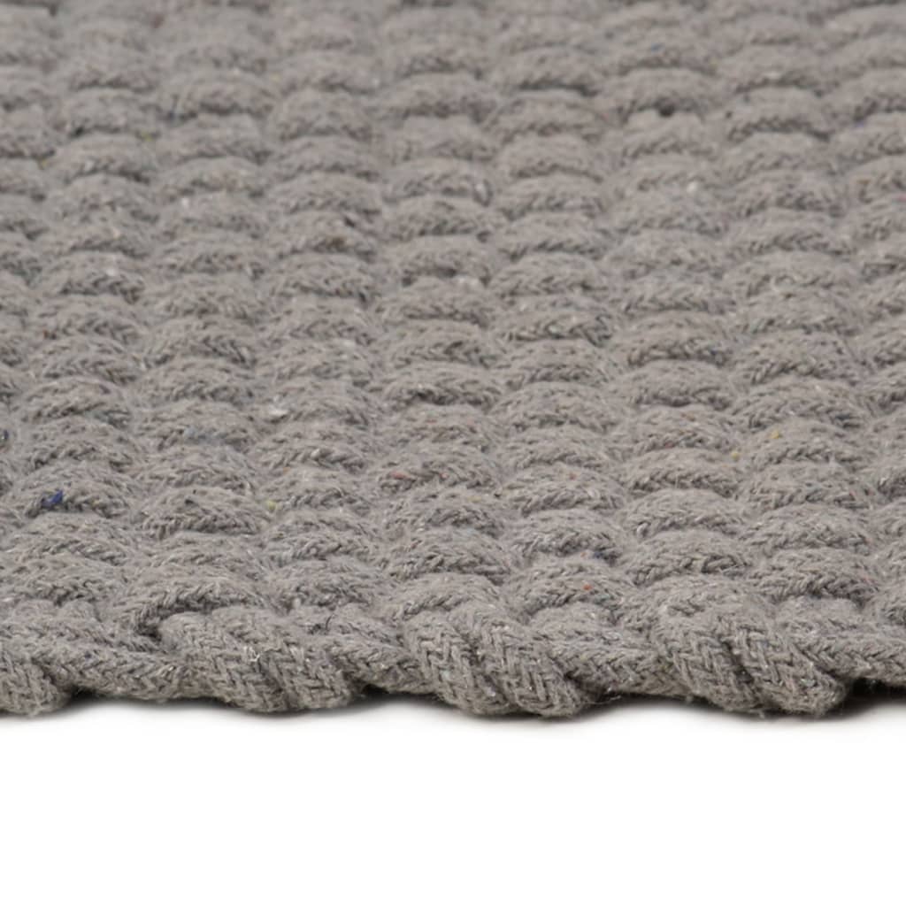 Alfombra Rectangular Algodón Gris 180x250 Cm / Vetonek_1