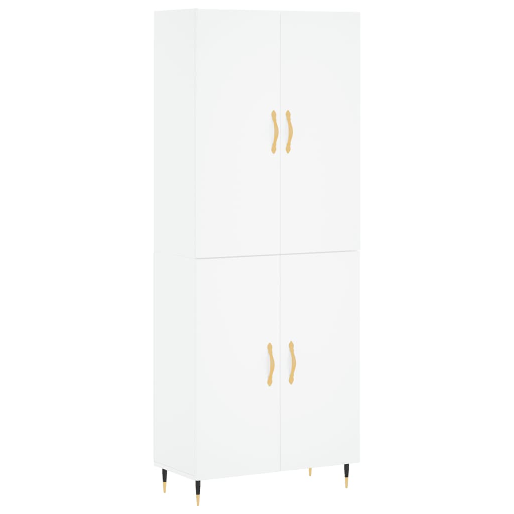 Aparador Alto Madera Contrachapada Blanco 69,5x34x180 Cm_1