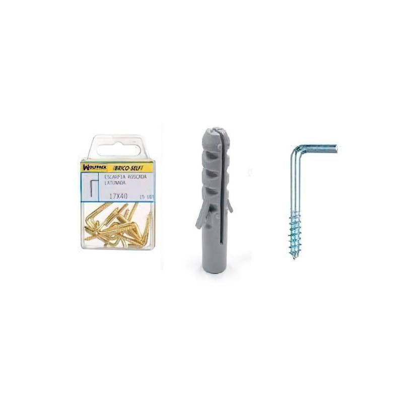 Taco Nº 4 Con Alcayatas Rosca 17x40 Mm.  10 Unidades