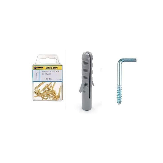 Taco Nº 4 Con Alcayatas Rosca 17x40 Mm.  10 Unidades