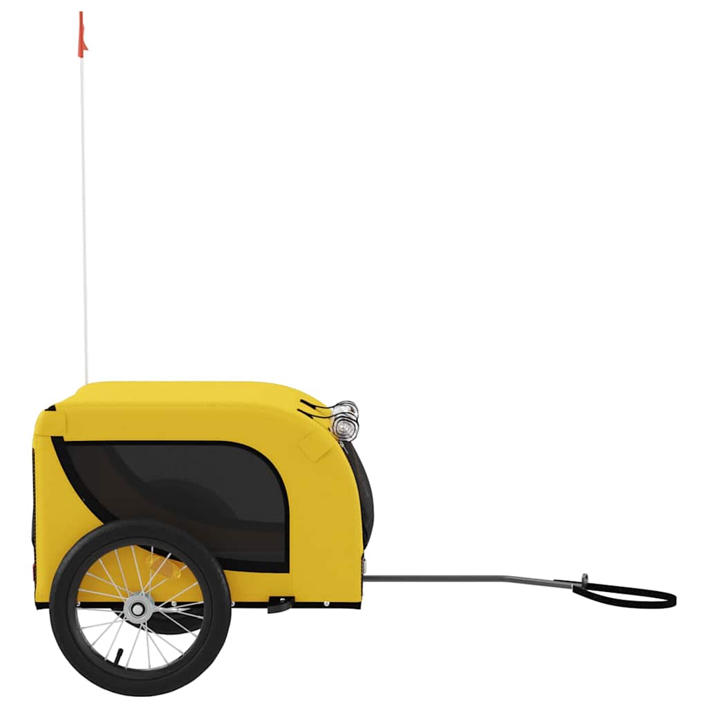Remolque Bicicleta Mascotas Hierro Tela Oxford Amarillo Negro_4