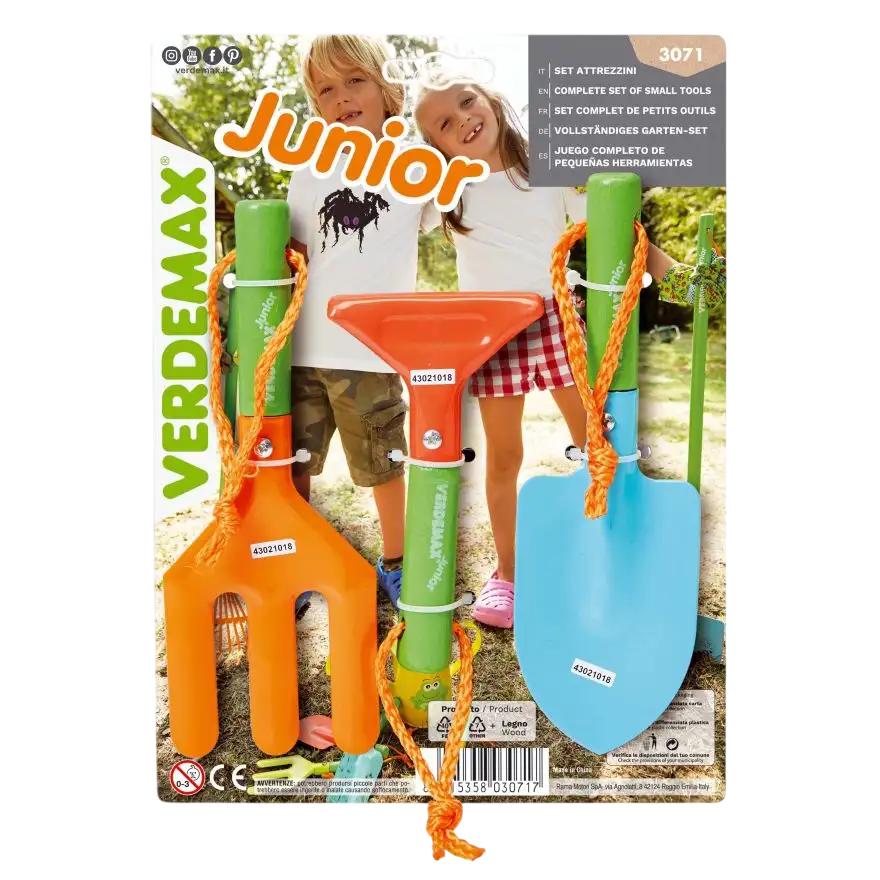Kit de ferramentas Verdemax Junior completo com 3 ferramentas