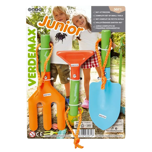 Kit de ferramentas Verdemax Junior completo com 3 ferramentas