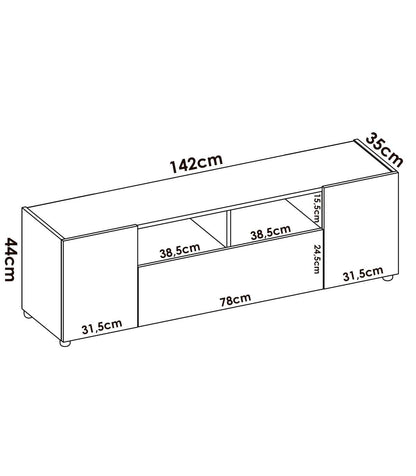 Mueble De Televisión Lun En Blanco-nordicl 47 Cm(alto)155 Cm(ancho)43 Cm(fondo)_3