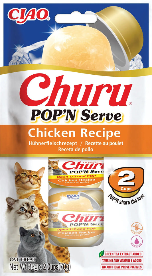 Snack de Gelatina Pop 'N Serve de Pollo para Gatos Churu 2 x 35 g