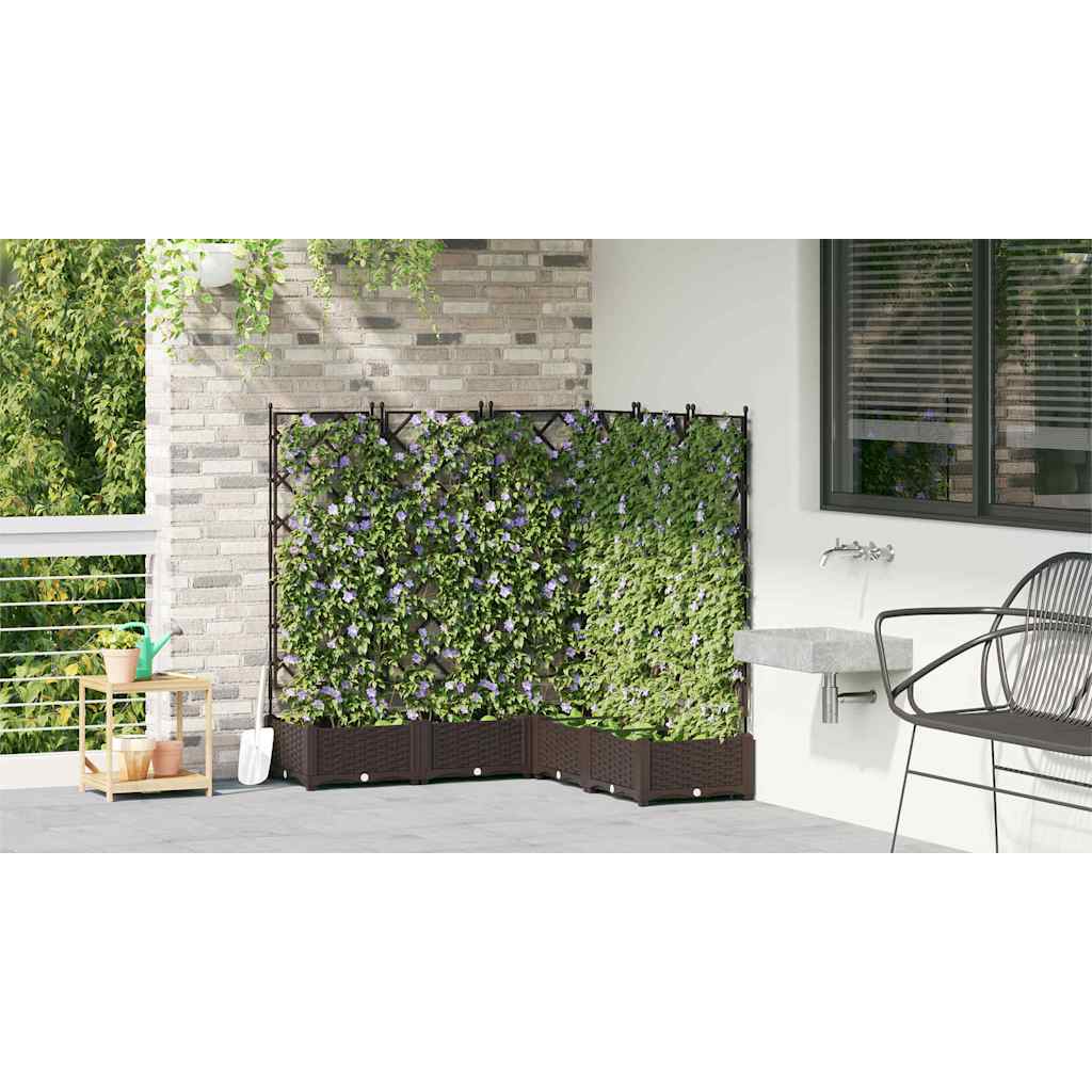 Macetero De Jardín 5 Uds. Marrón 120 X 120 X 125,5 Cm Pp_3