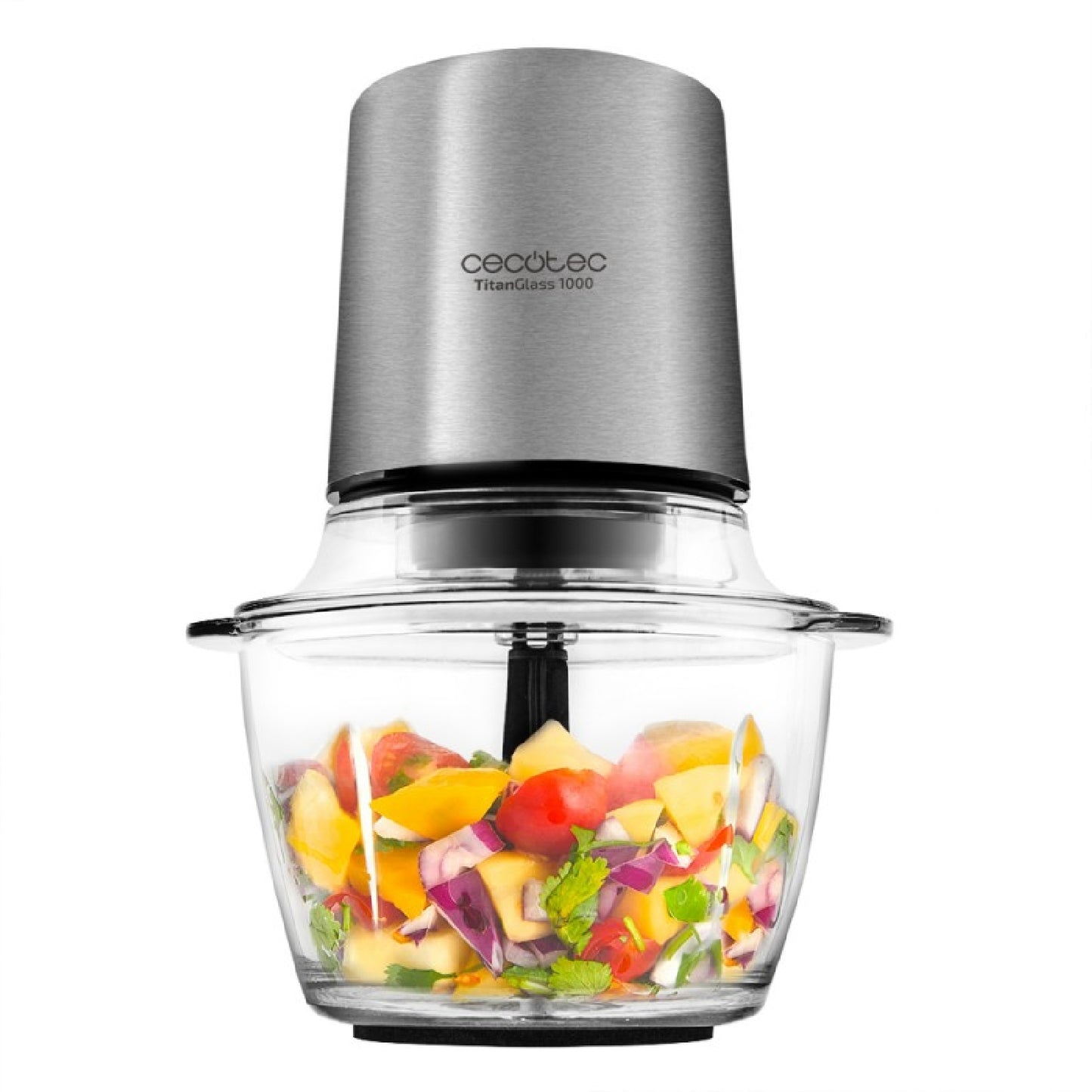 Cecotec Picadora Eléctrica De Carne Y Verduras Titanglass. 400 W 4 Cuchillas De Titanio Bol De Cristal De 1 L De Capacid_0