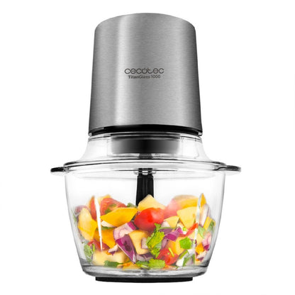 Cecotec Picadora Eléctrica De Carne Y Verduras Titanglass. 400 W 4 Cuchillas De Titanio Bol De Cristal De 1 L De Capacid_0