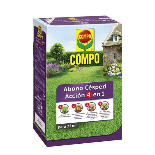 Fertilizante para relvado Compo 4 em 1 Ação 1 Kg