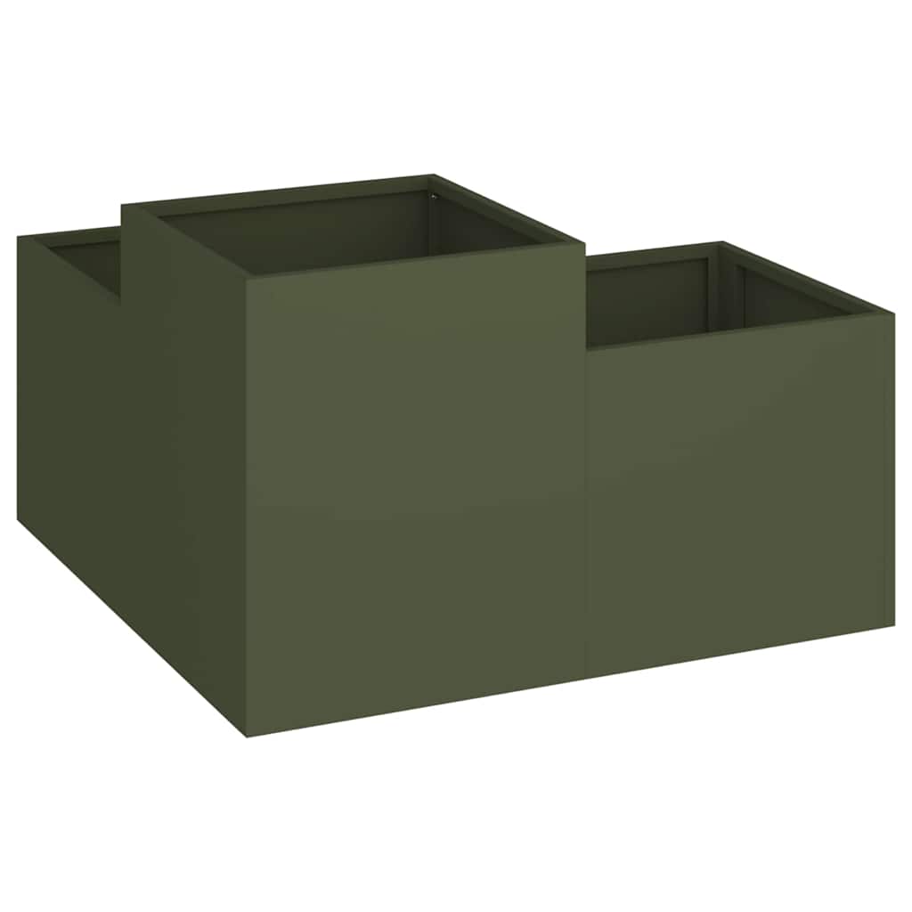 Maceta Para Jardín Verde Oliva 100 X 100 X 48 Cm Acero_4