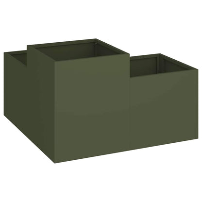 Maceta Para Jardín Verde Oliva 100 X 100 X 48 Cm Acero_4