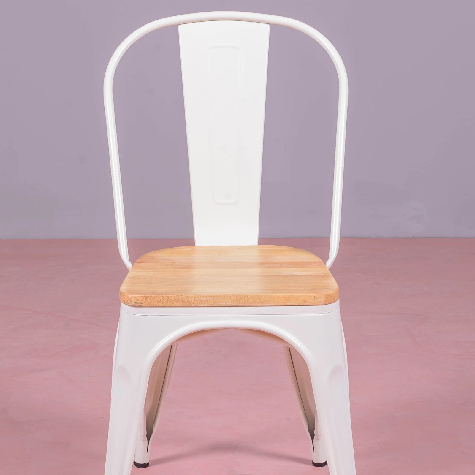 Silla Metálica Con Asiento De Madera De Olmo - Bistro_3