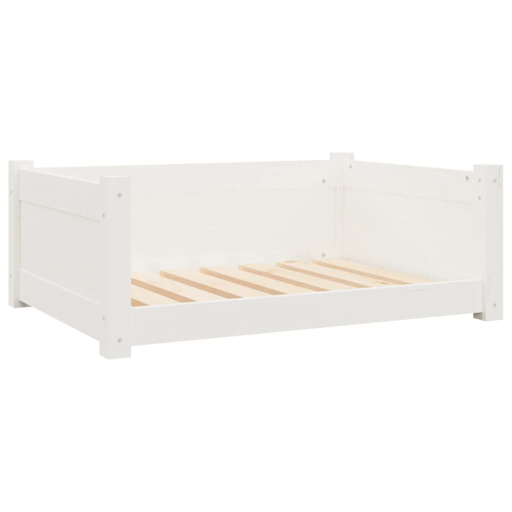 Vidaxl Cama Para Perros Madera Maciza De Pino Blanco 75,5x55,5x28 Cm_5