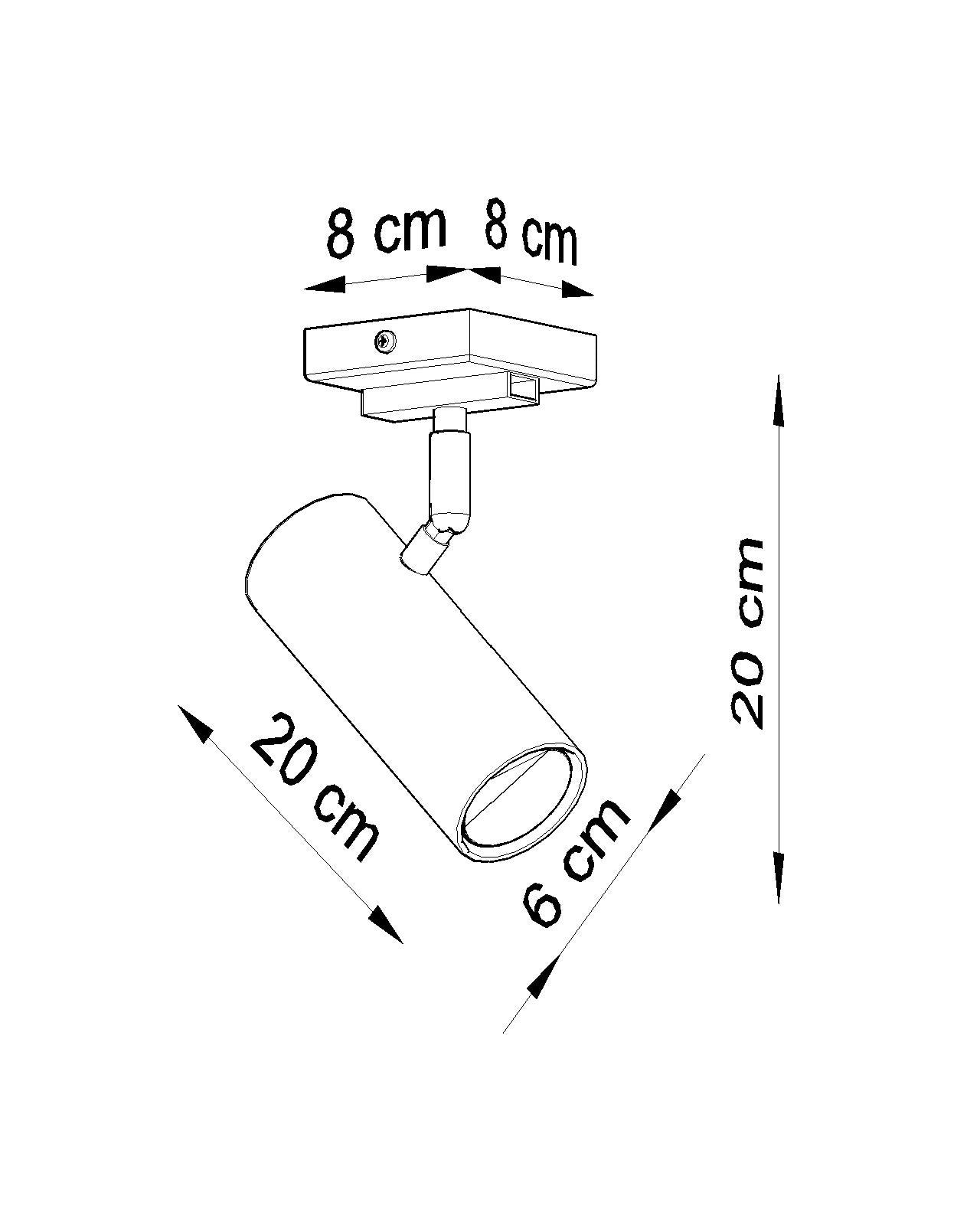 Aplique De Techo Direzione 1 Negro, Gu10_4