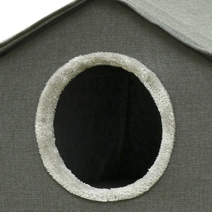 Pawhut Casa Para Gatos De 2 Niveles Con Cojines Lavables 42x46x59,5 Cm Gris_3