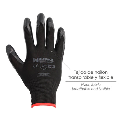 Guantes Nitrilo / Nylon Impregnado 6 (par)