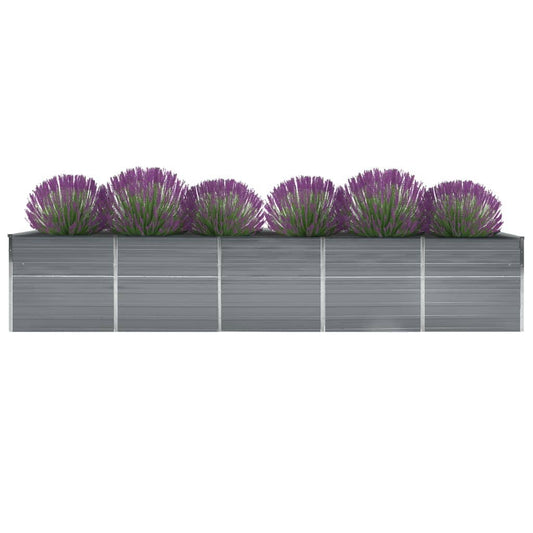 Arriate De Acero Galvanizado Gris 400x80x45 Cm_0