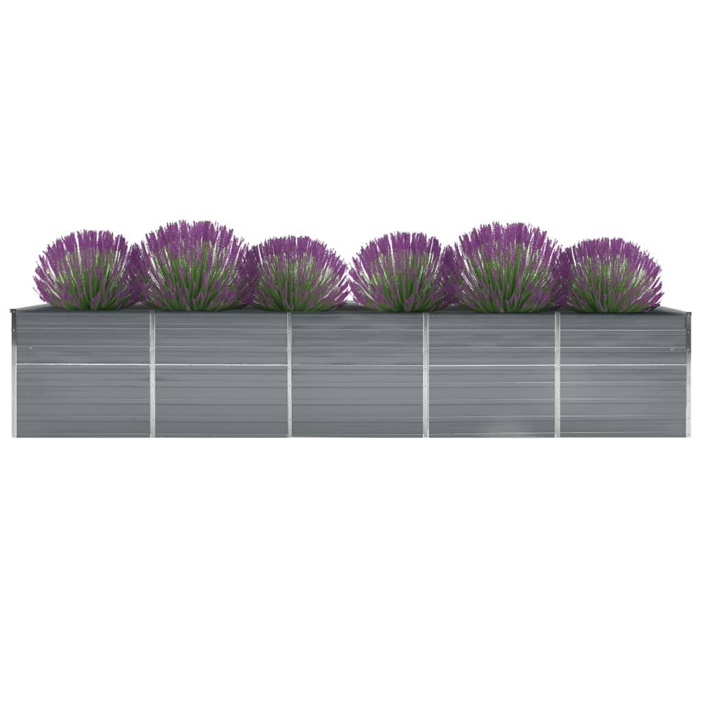 Arriate De Acero Galvanizado Gris 400x80x45 Cm_0
