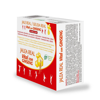 GHF Vital Geleia Real com Ginseng 20 ampolas 10 ml