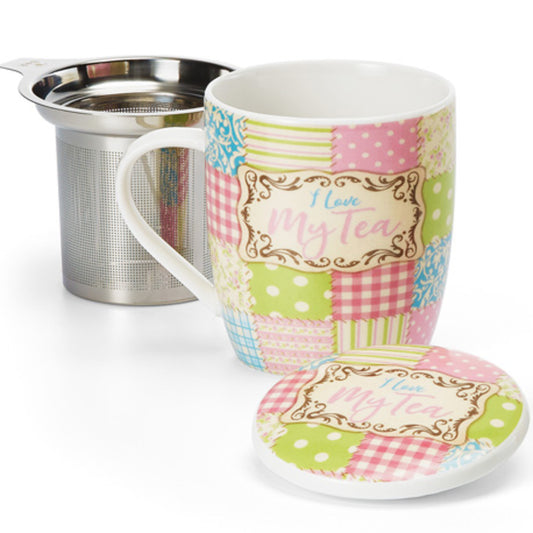 Taza Con Filtro Y Tapa Estampado Patchwork - 320ml_0
