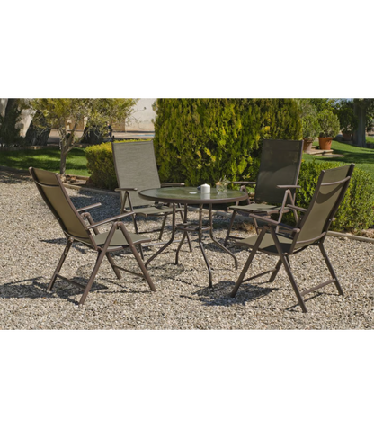 Pack De 2 Sillones O Tumbonas Plegables Acero/textilen Macao-5 Bronce_2