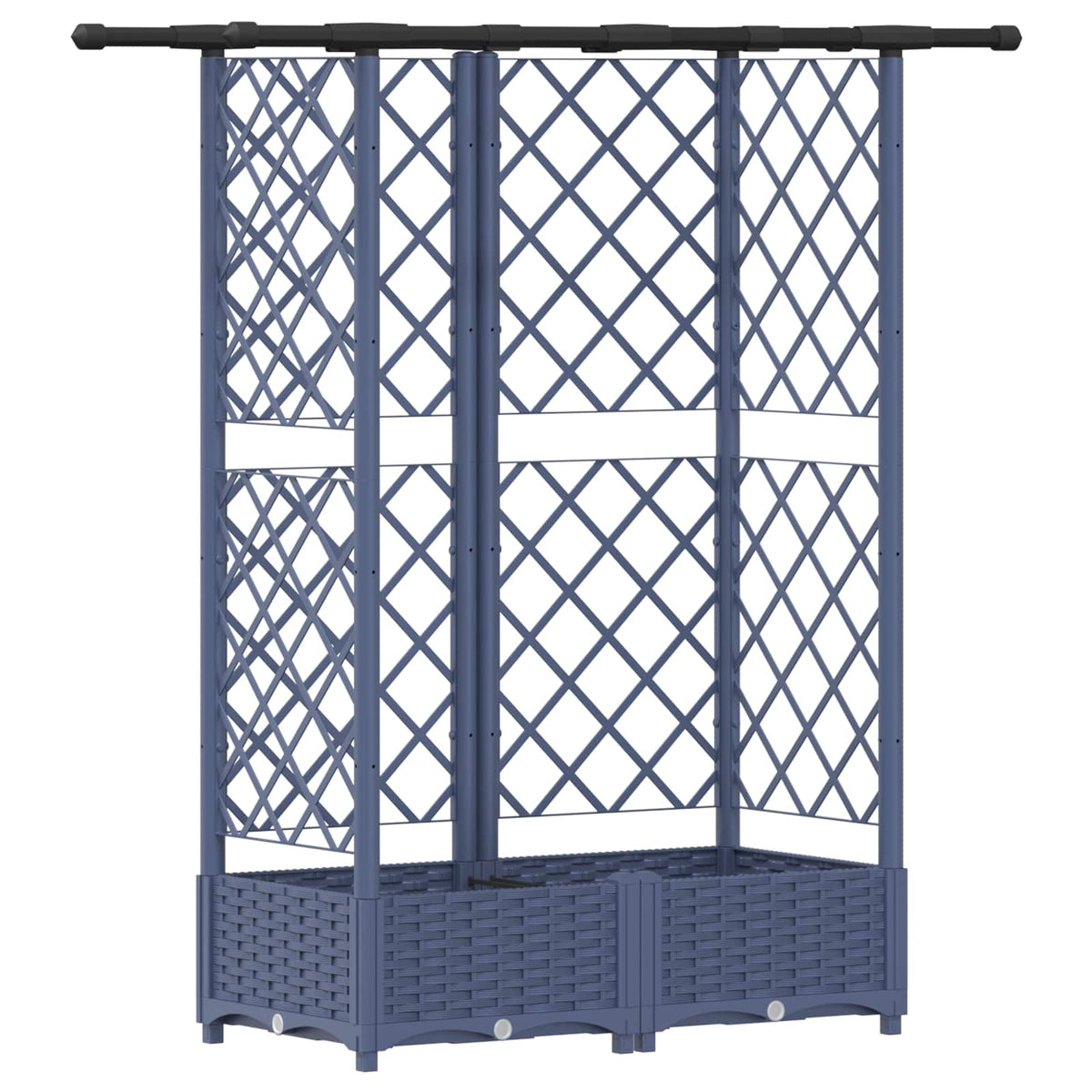 Cama Elevada Con Trellis Y Techo Gris 124 X 40 X 121 Cm Pp_0